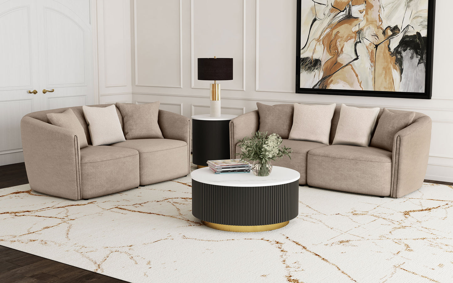 Townsend Sofa Set Latte