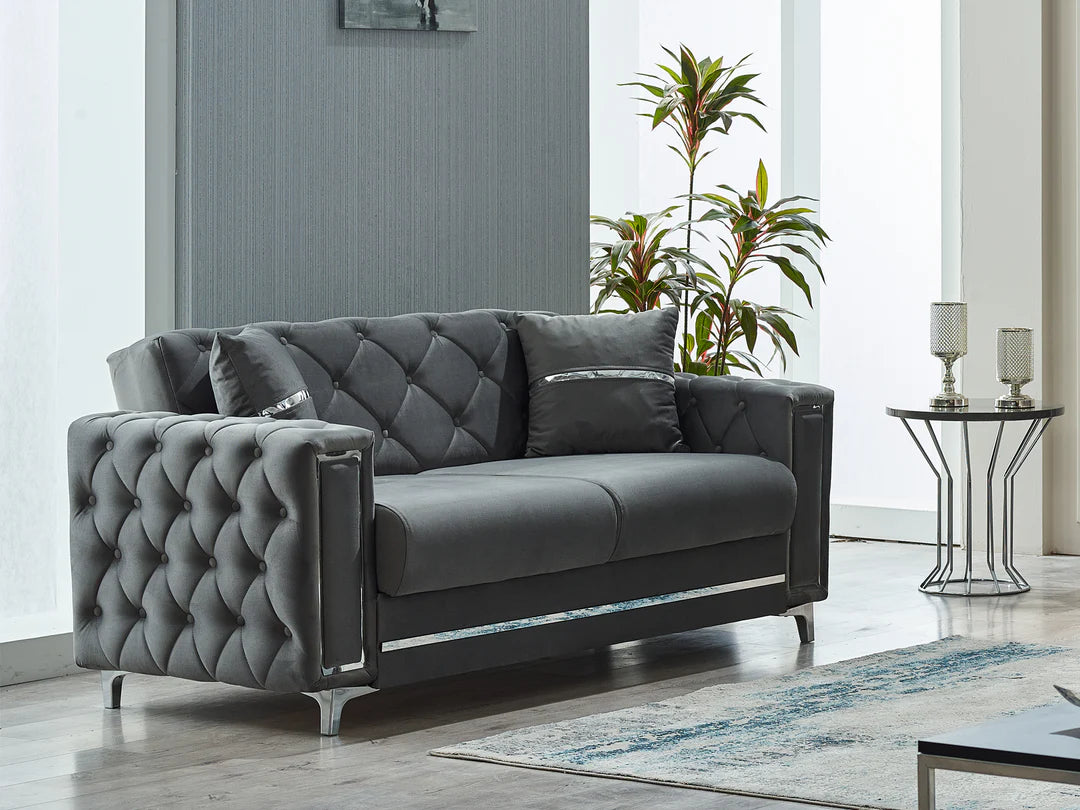 Bolivya Tufted Convertible Loveseat