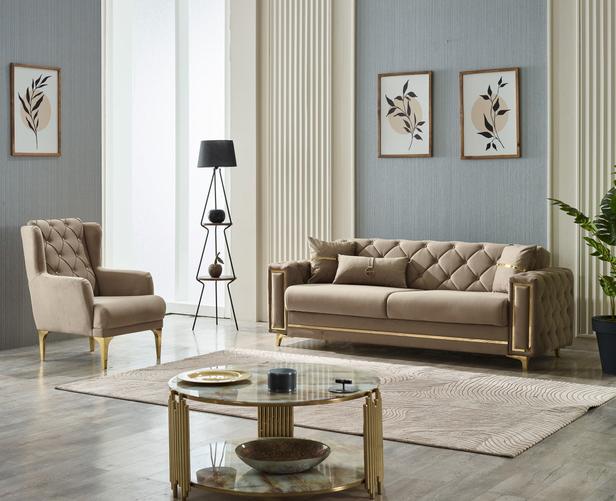 Bolivya Tufted Living Room Set