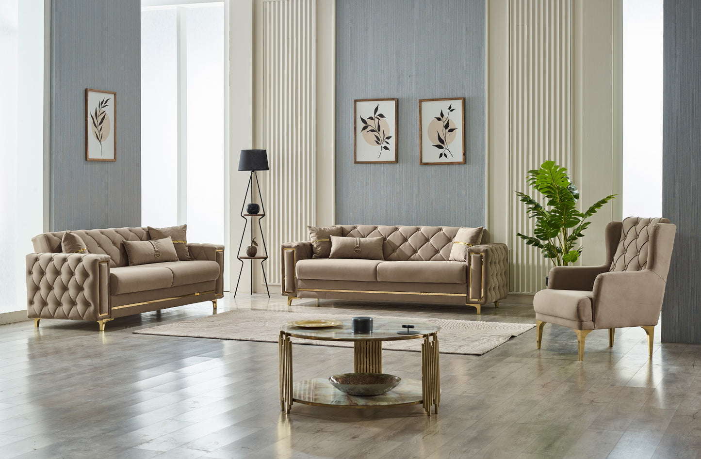 Bolivya Tufted Living Room Set