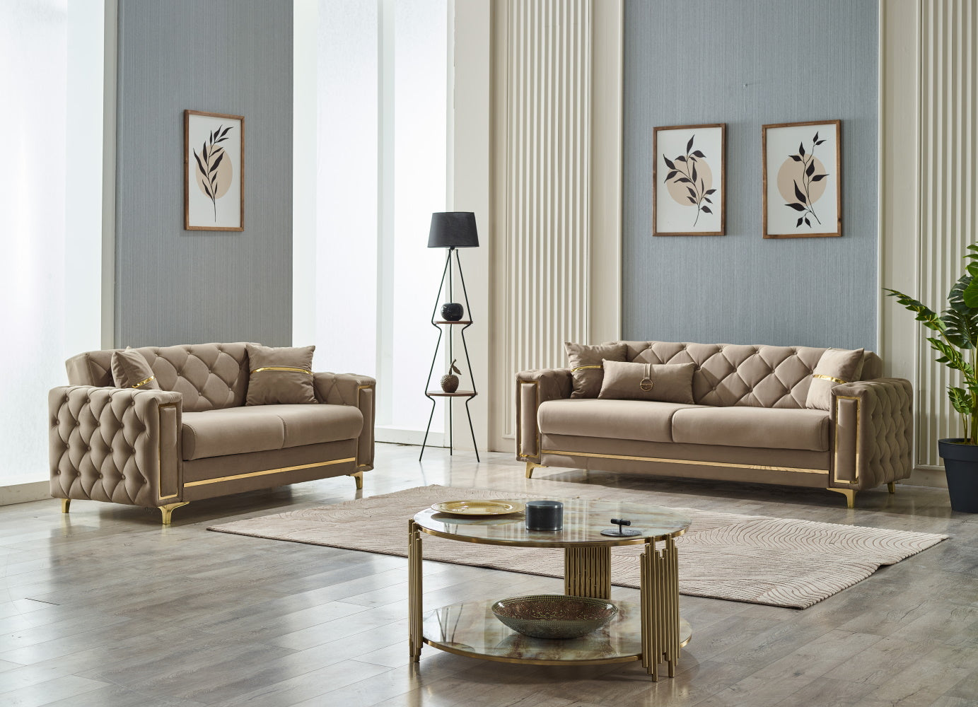 Bolivya Tufted Living Room Set