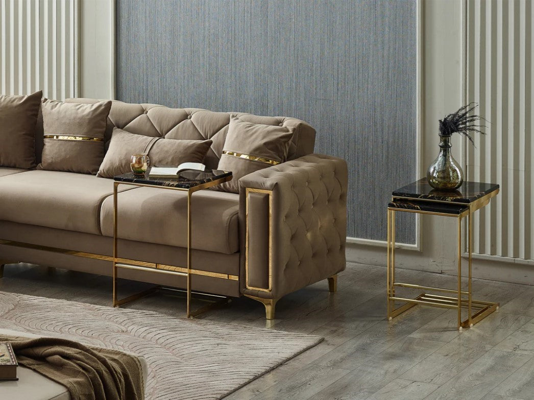 Bolivya 125" / 113" Wide Tufted Convertible Sectional