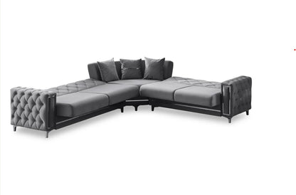 Bolivya 125" / 113" Wide Tufted Convertible Sectional