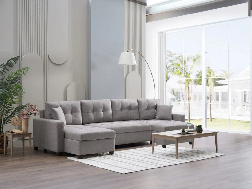 Bellona Istikbal Mocca Convertible Sleeper Sectional