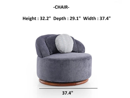 Snowy Swivel Accent Chair