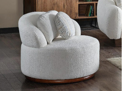 Snowy Swivel Accent Chair